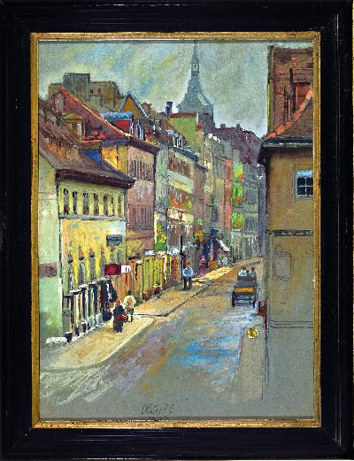 27086648k - Peter Würth, 1873 Würzburg-1945 Veitshöchheim, Die alte Karmelitergasse in Würzburg, ...