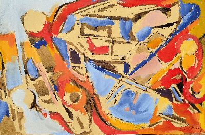27086660l - Carl Siebert, geb. 1922, 2 abstrakte Kompositionen mit dem Auto als Thema, Gouache auf ...