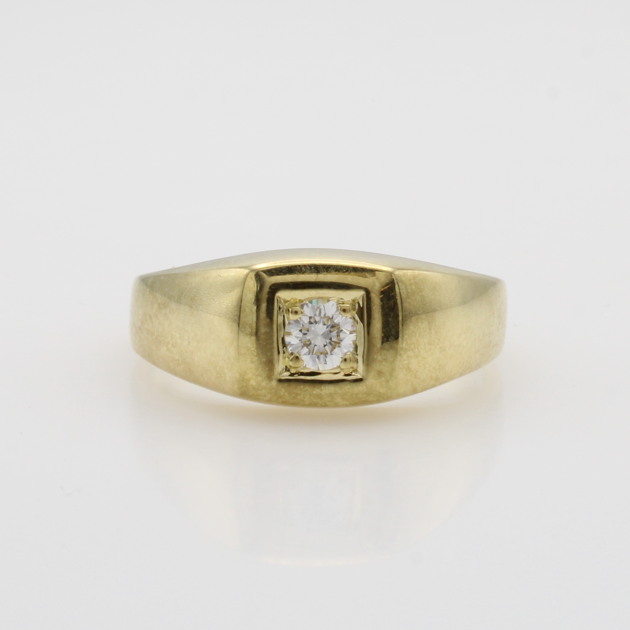 Image 27086835 - Herrenring mit Brillant, GG 585/000, Brill. ca. 0.25 ct Weiß/p, RW ca. 64 Schätzpreis: ...