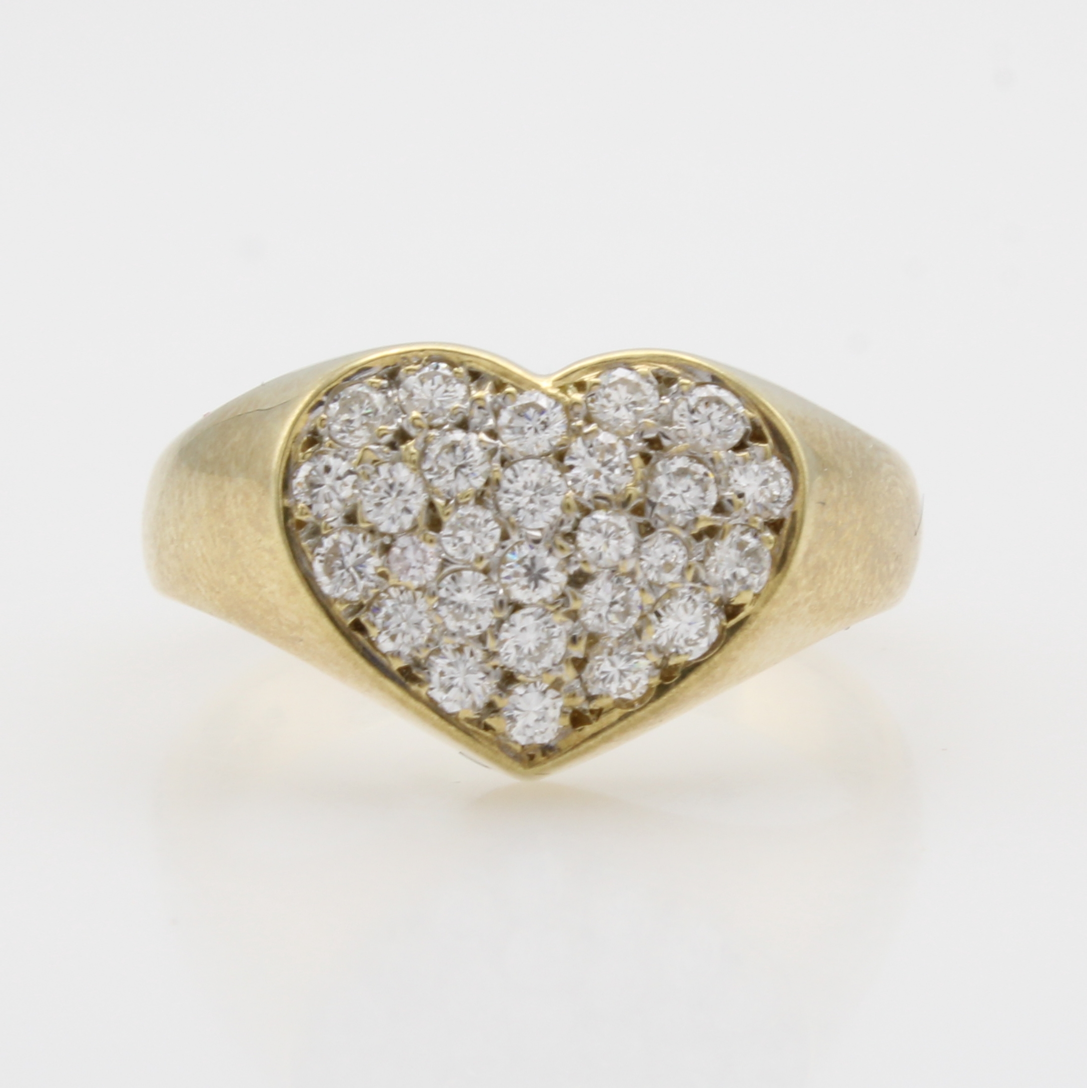 Image 27086840 - Herzring mit Brillanten, GG 585/000, Brill. zus. ca. 0.50 ct Weiß/si, RW ca. 56 ...