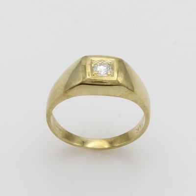 27086835a - Herrenring mit Brillant, GG 585/000, Brill. ca. 0.25 ct Weiß/p, RW ca. 64 Schätzpreis: ...