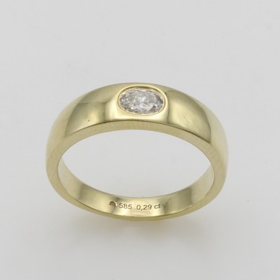 27086838a - Ring mit Diamant, GG 585/000, Diam. ca. 0.29 ct Weiß/p1, RW ca. 56 Schätzpreis: 2300, ...
