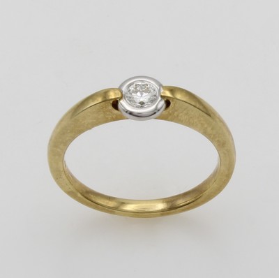 27086843a - Ring mit Brillant, GG 585/000, Brill. in WG ca. 0.20 ct Weiß/si, RW ca. 53 ...
