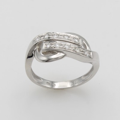 27086847a - Ring mit Brillanten, WG 585/000, Brill. zus.ca. 0.20 ct Weiß/p, RW ca. 58 Schätzpreis: ...