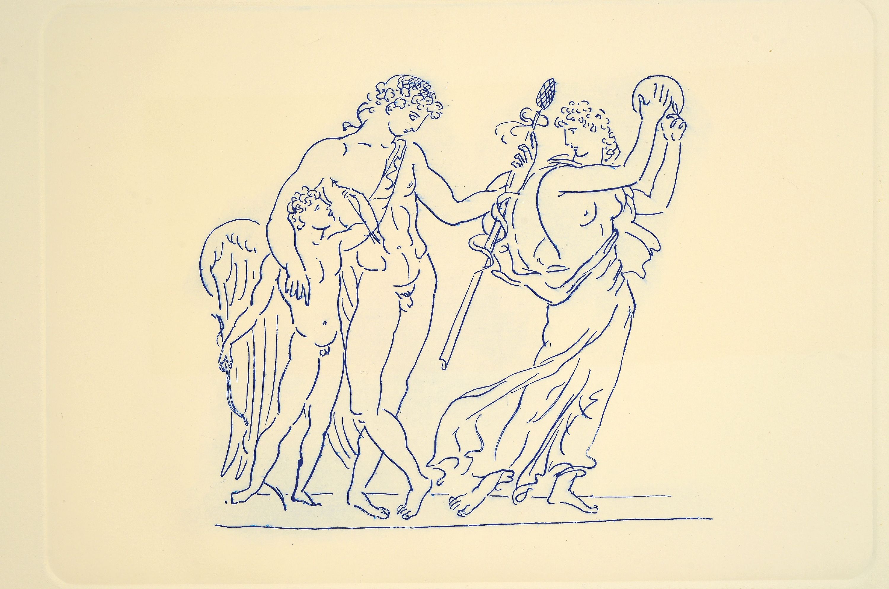 Detail k: Arno Breker, 1900 Elberfeld-1991 Düsseldorf, Radierung auf Arches, "Armor und Psyche", 1988, handsigniert, Ed. 15/75, Blindstempel Galerie ...