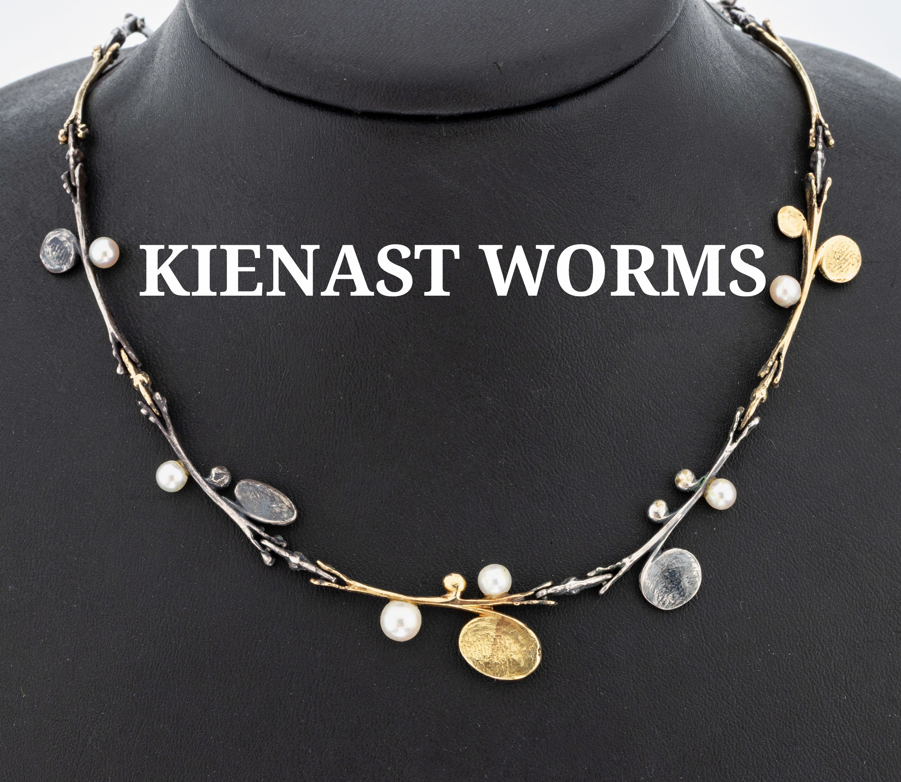 Image 27087322 - Ausgefallenes 14 kt Gold und Silber Perl- Collier, GG 585/000 und 835er Silber, ...