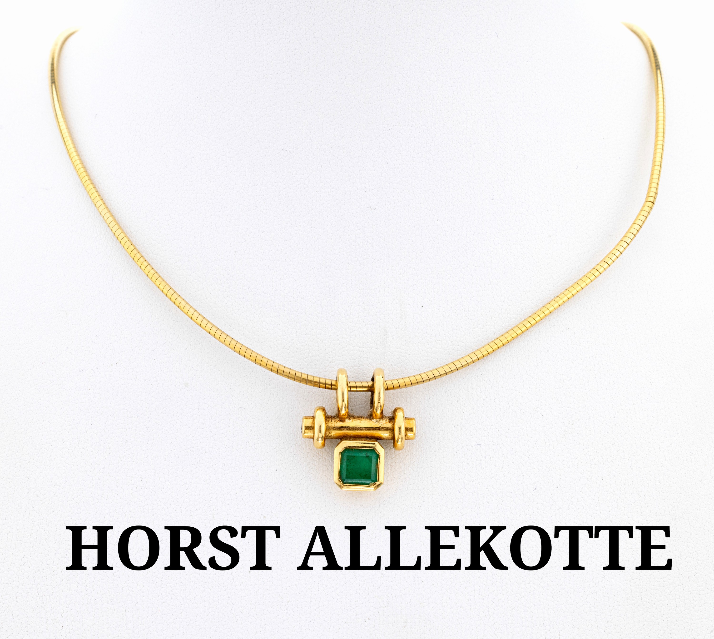 Image 27087330 - 18 kt Gold Smaragd-Brillant-Anhänger, GG 750/000, ausgefallenes Design, facett. ...