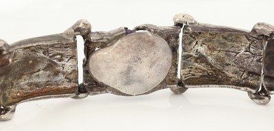 27087305c - Amethyst-Schmuckset, 835er Silber, abstraktes Design, best. aus: 1 Ring, RW 58, und 1 ...