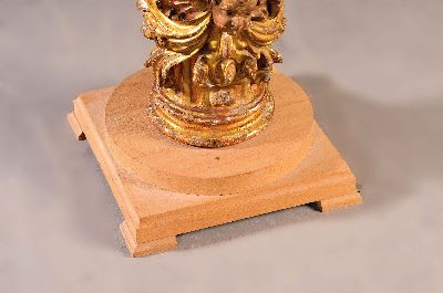 27087503a - Fragment einer Barocksäule/Kerzenleuchter, wohl süddeutsch, um 1750, wohl Lindenholz , ...