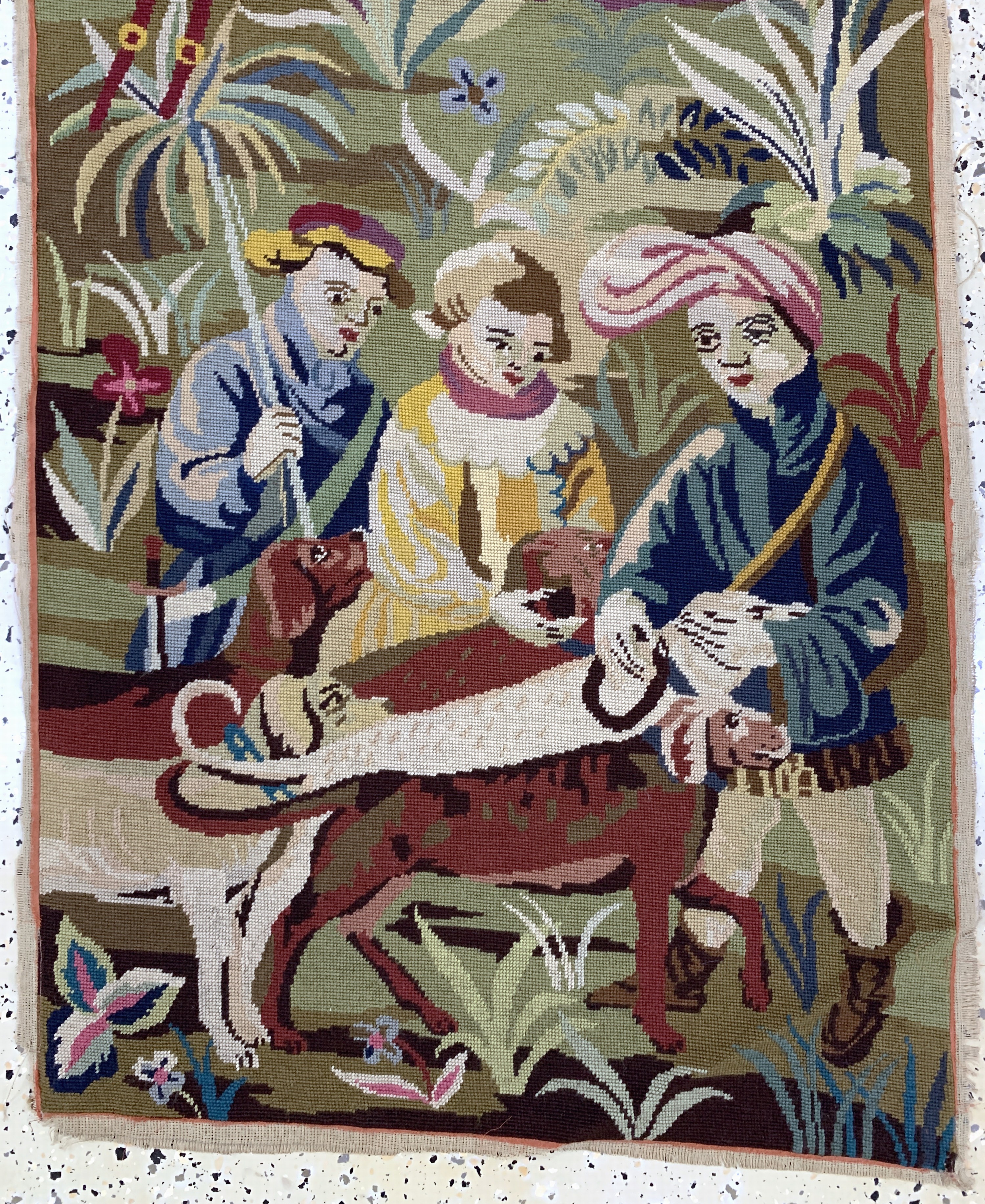Detail b: 2 Lots Gobelin alt, Europa, Anfang 20.Jhd, Wolle auf Wolle, ca. 160 x 67 cm, EHZ: 2