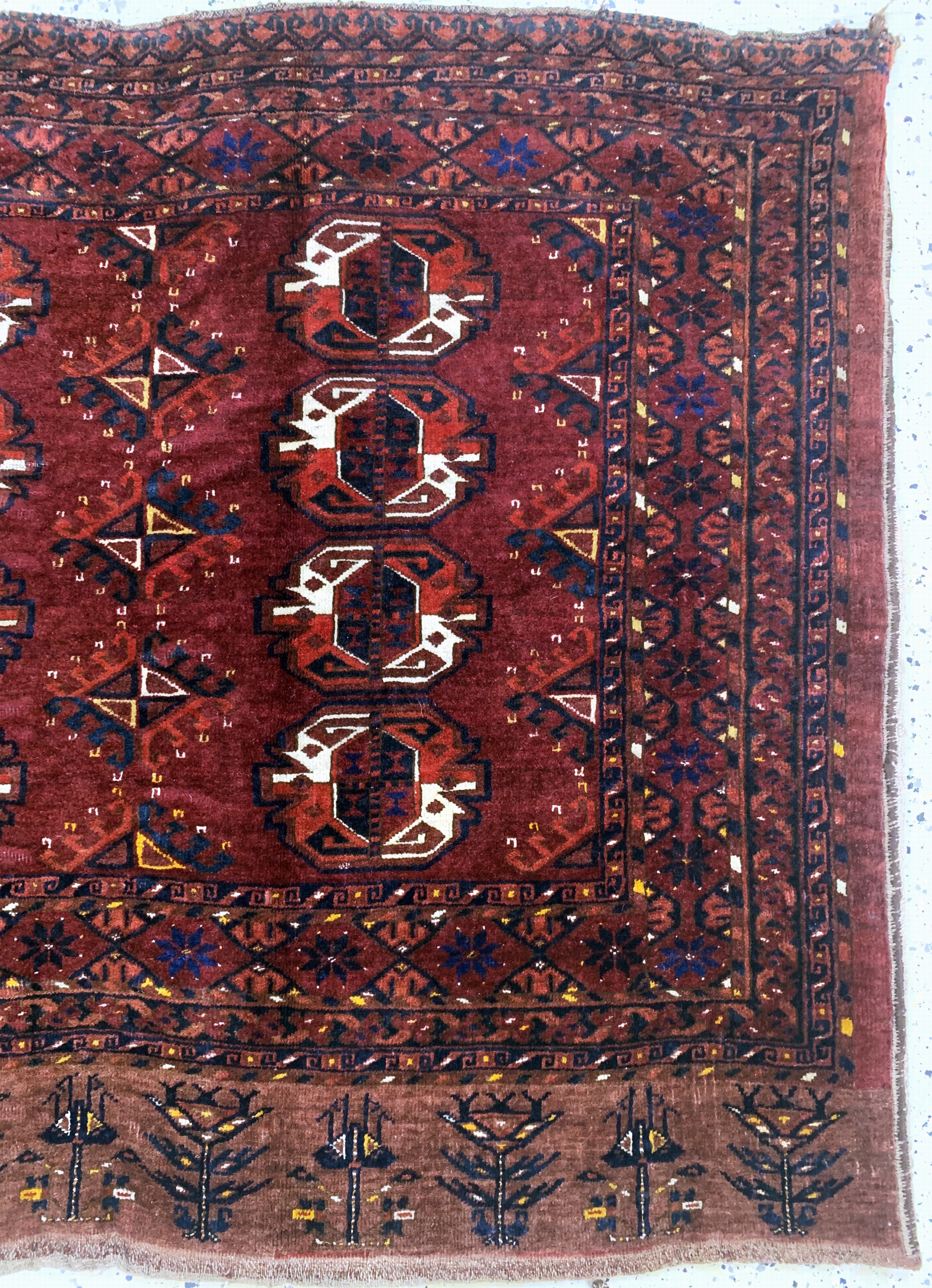 Detail a: Kisil-Ayak Tschowal antik, Turkmenistan, um1900, Wolle auf Wolle, ca. 175 x 115 cm, EHZ: 2