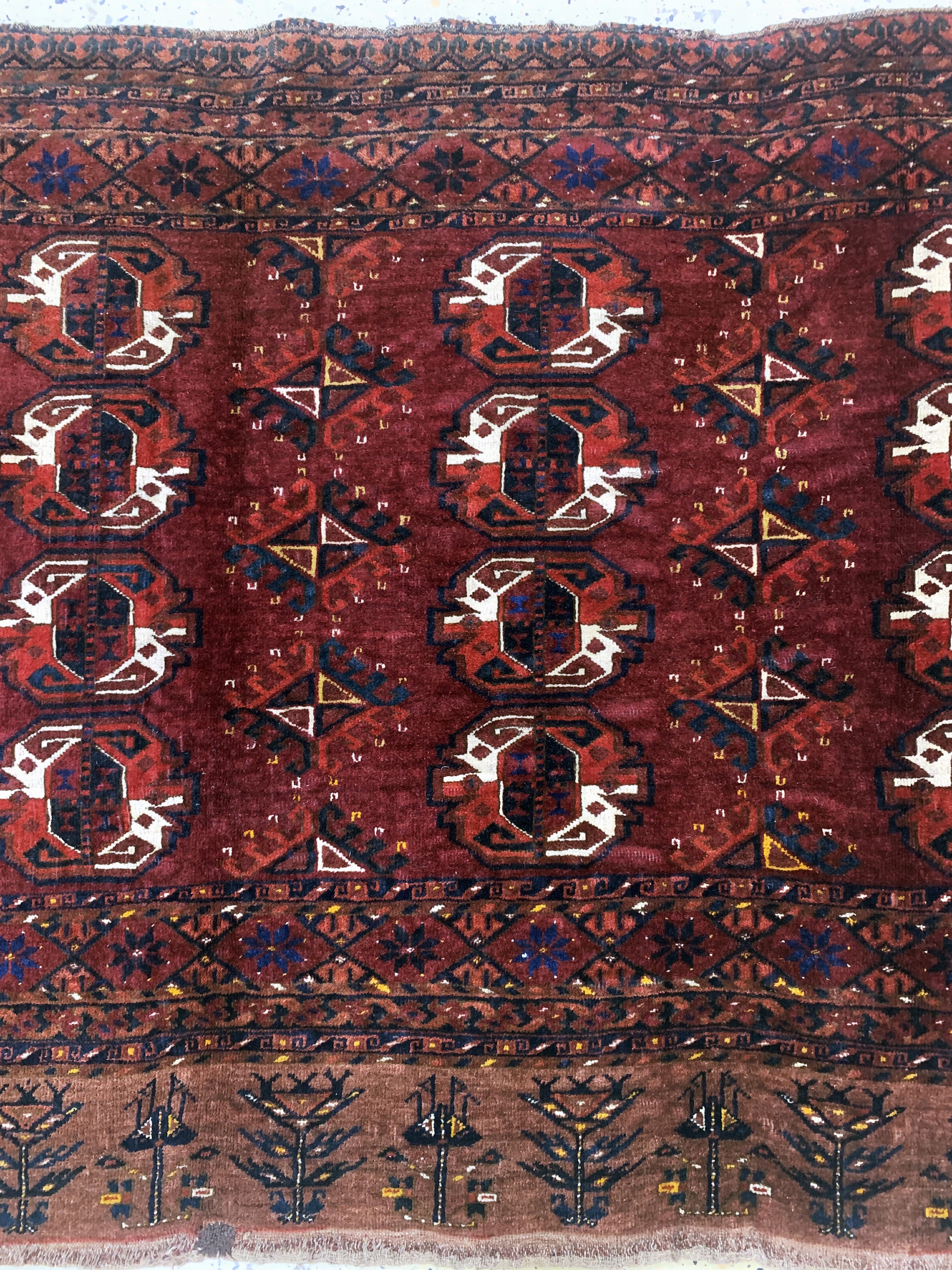 Detail b: Kisil-Ayak Tschowal antik, Turkmenistan, um1900, Wolle auf Wolle, ca. 175 x 115 cm, EHZ: 2