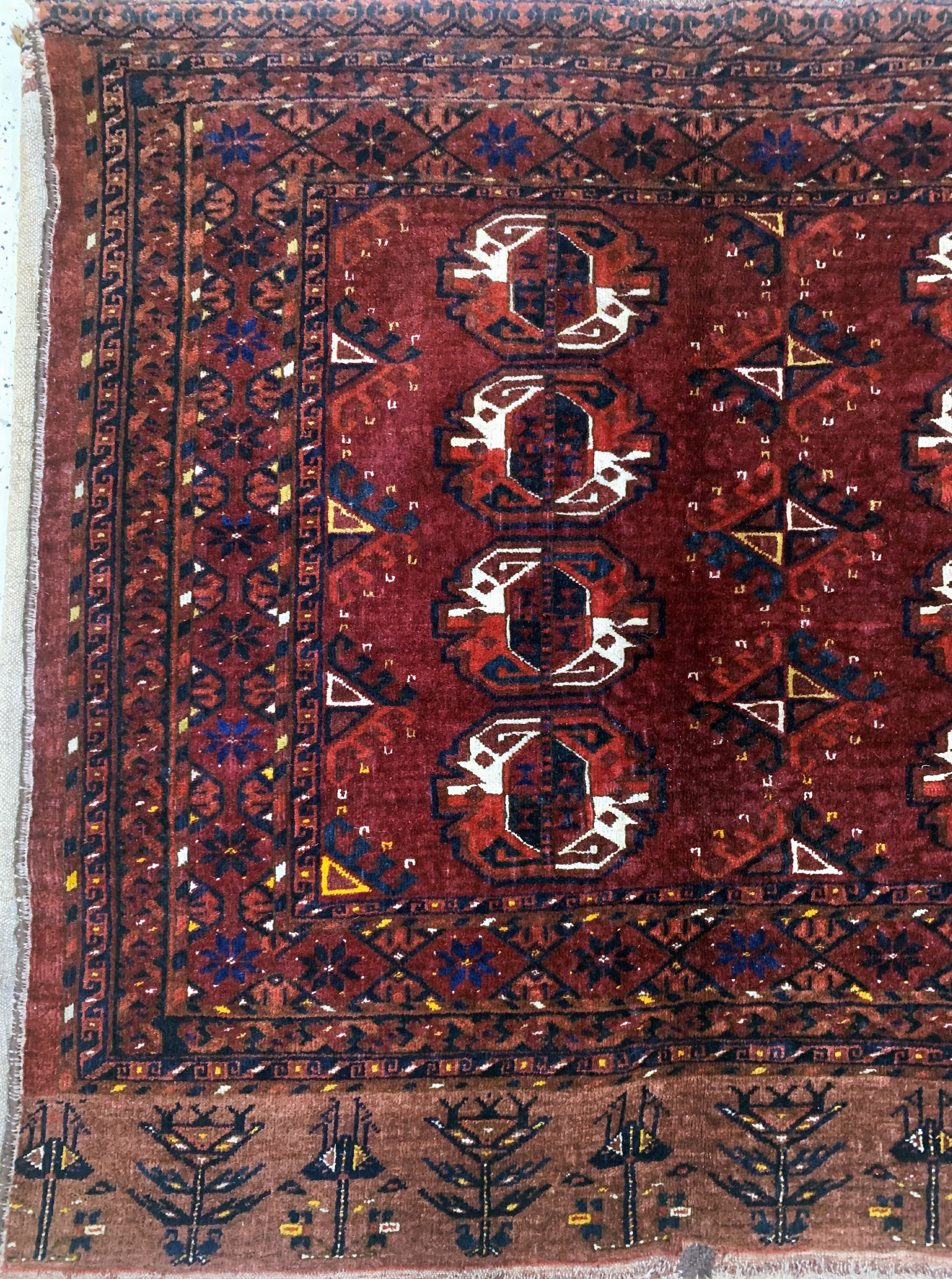 Detail c: Kisil-Ayak Tschowal antik, Turkmenistan, um1900, Wolle auf Wolle, ca. 175 x 115 cm, EHZ: 2