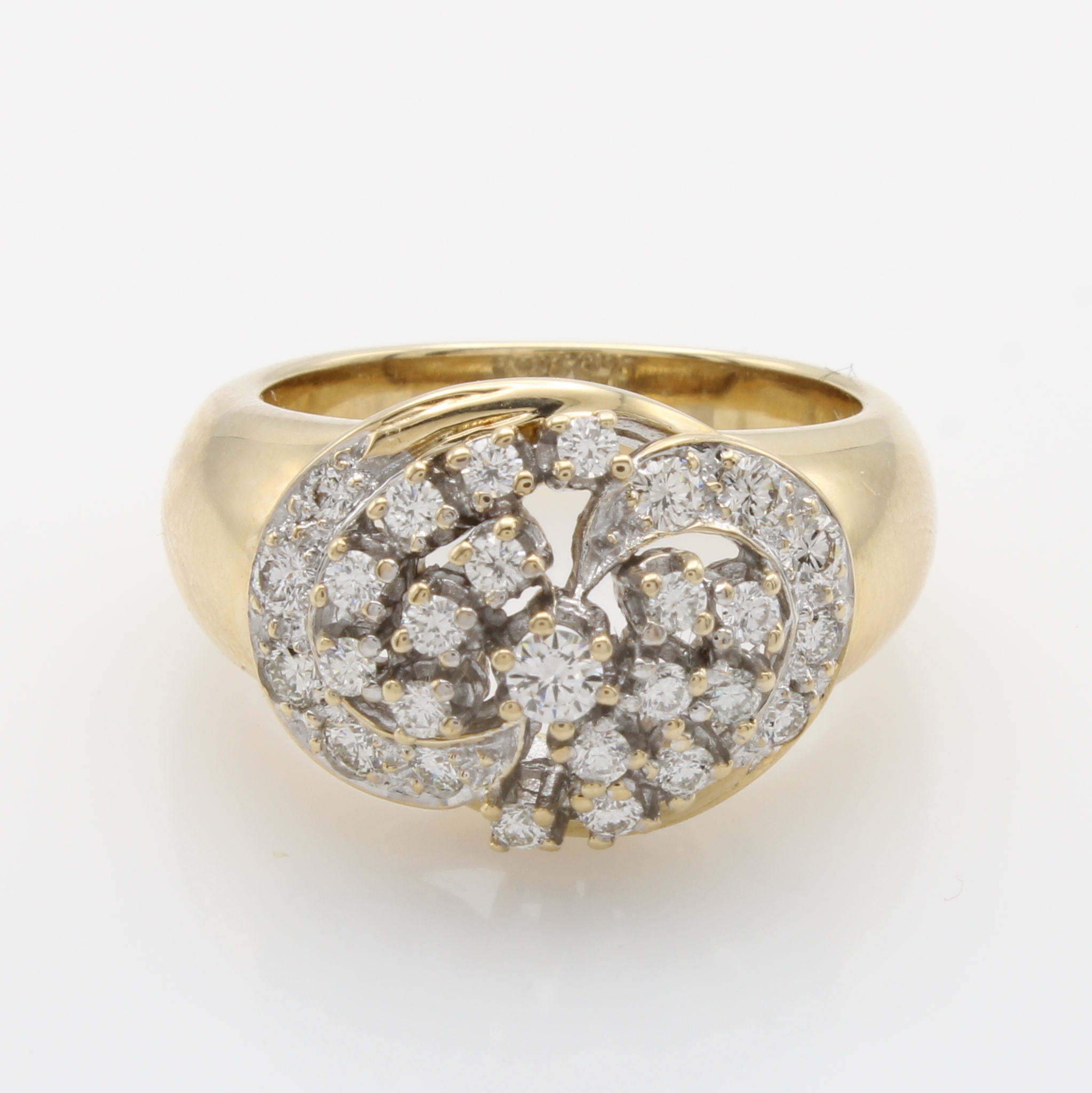 Image 27087781 - Ring mit Brillanten, GG 585/000, Brill. z.T. in Krappenfassungen zus. ca. 0.81 ct feines ...