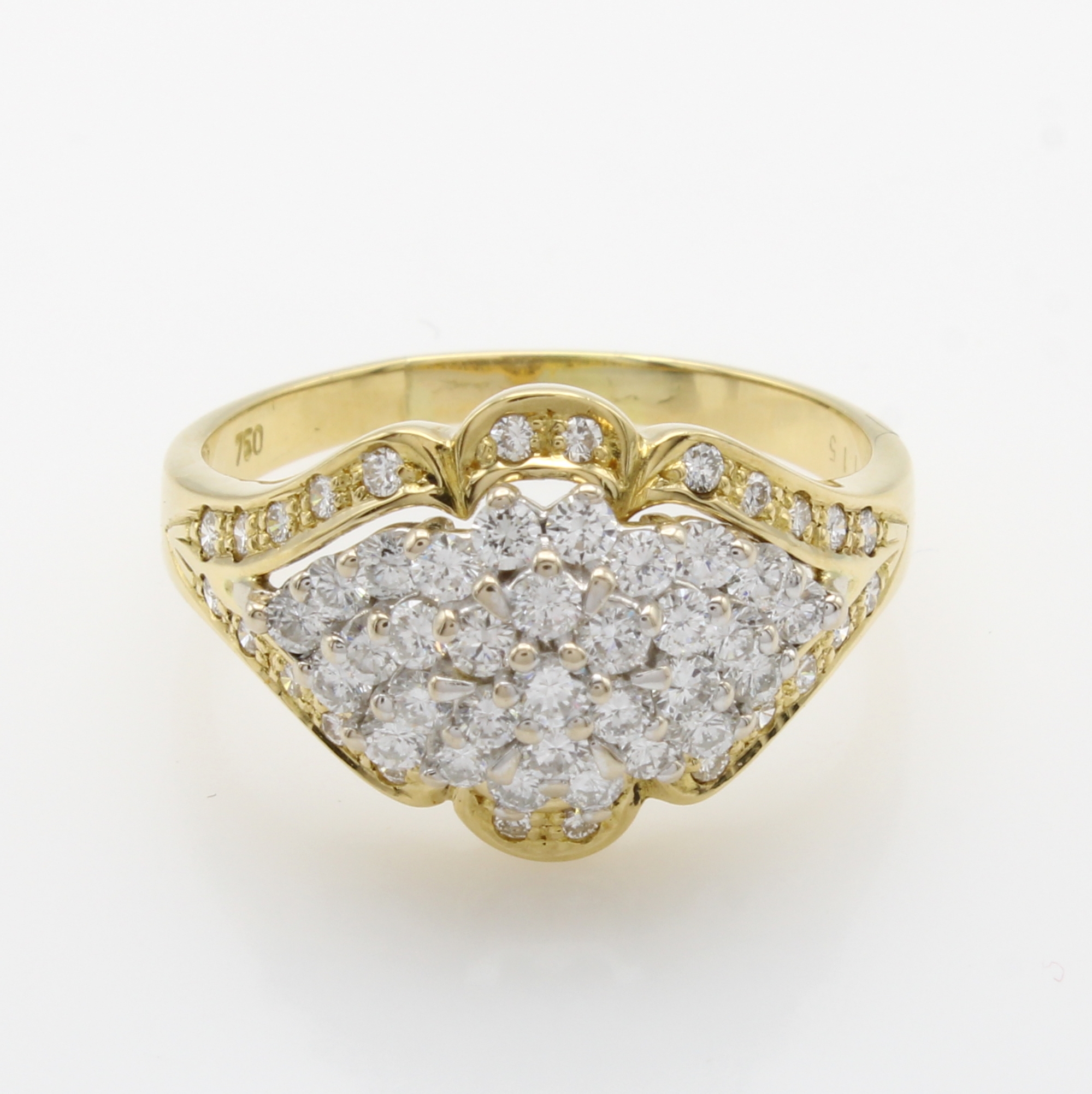 Image 27087787 - Ring mit Brillanten, GG/WG 750/000, Brill. z.T. in WG Krappenfassungen zus. ca. 0.98 ct ...