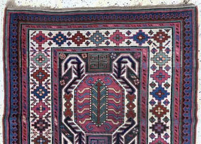 27087737a - ´Lenkoran´Kazak antik, Kaukasus, 19.Jhd, Wolle auf Wolle, ca. 270 x 115 cm, EHZ: 2-3, ...