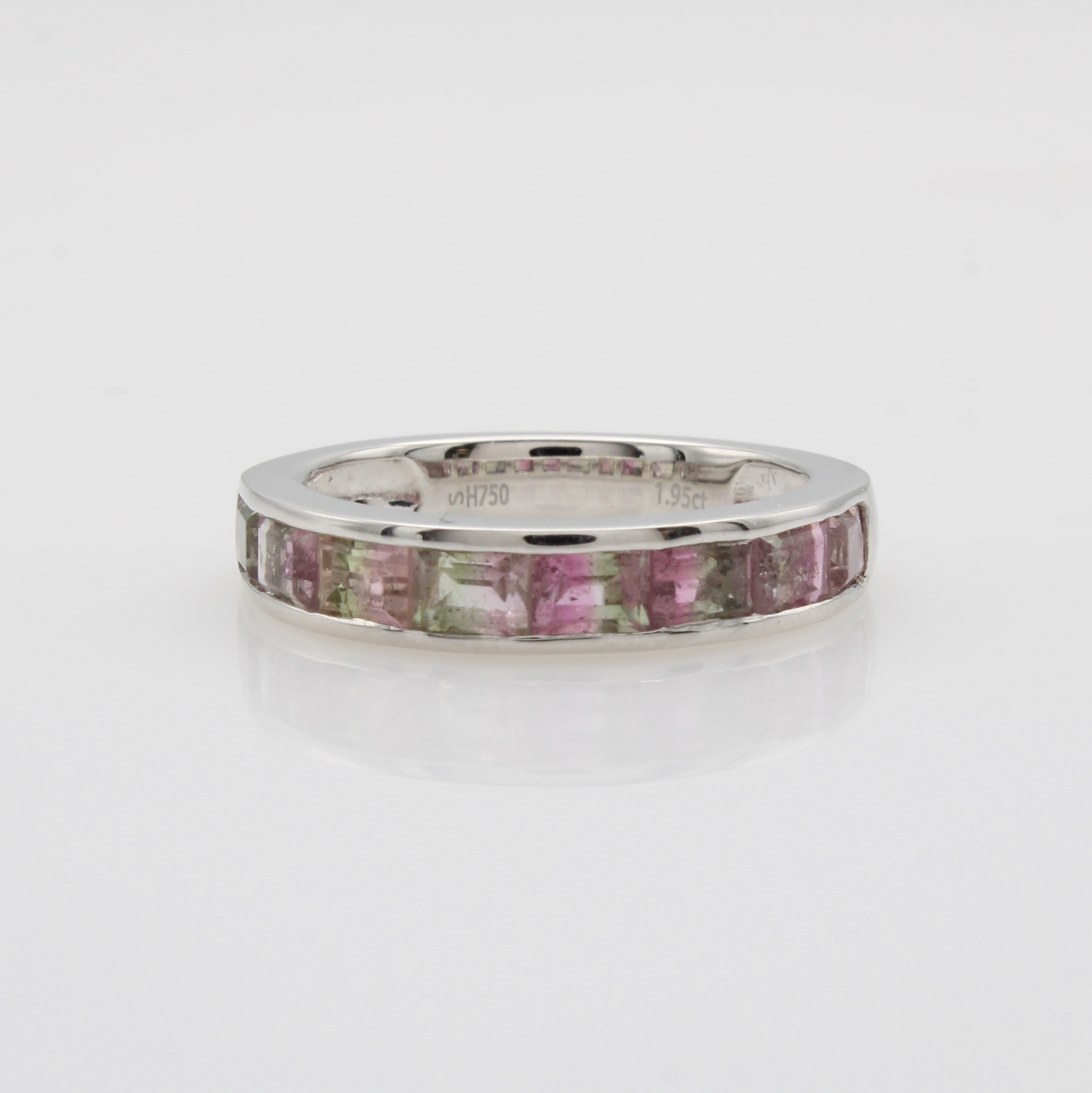 Image 27088532 - Ring mit Turmalinen, WG 750/000, grüne u. roséfarb. Turmaline zus. ca. 1.95 ct rundum ...