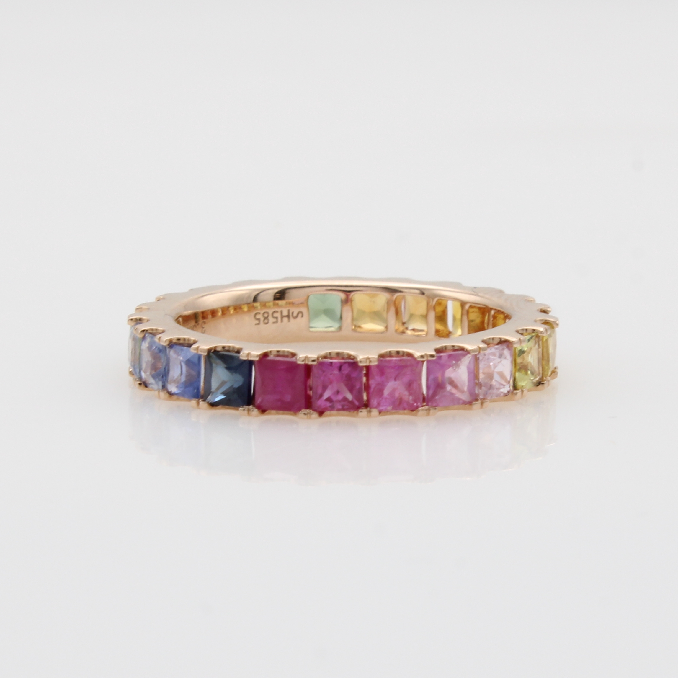 Image 27088535 - Ring ´Rainbow´ mit Saphiren, RoséG 585/000, 23 bunte Saphire in versch. Farben u. Farb- ...