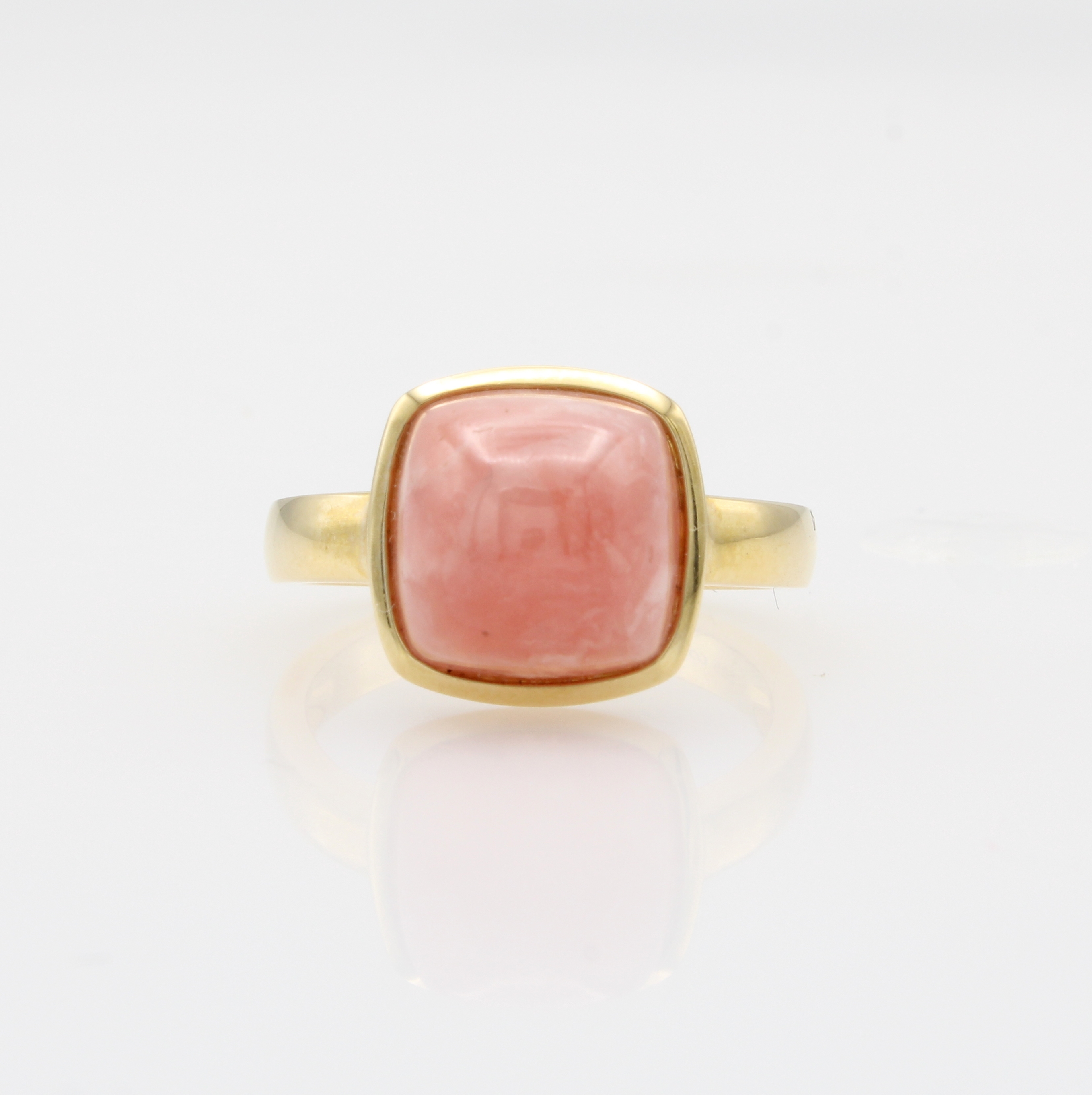 Image 27088549 - Ring mit Rhodochrosit, GG 585/000, Rhodo- chrositcabochon ca. 7.61 ct, RW ca. 55 ...