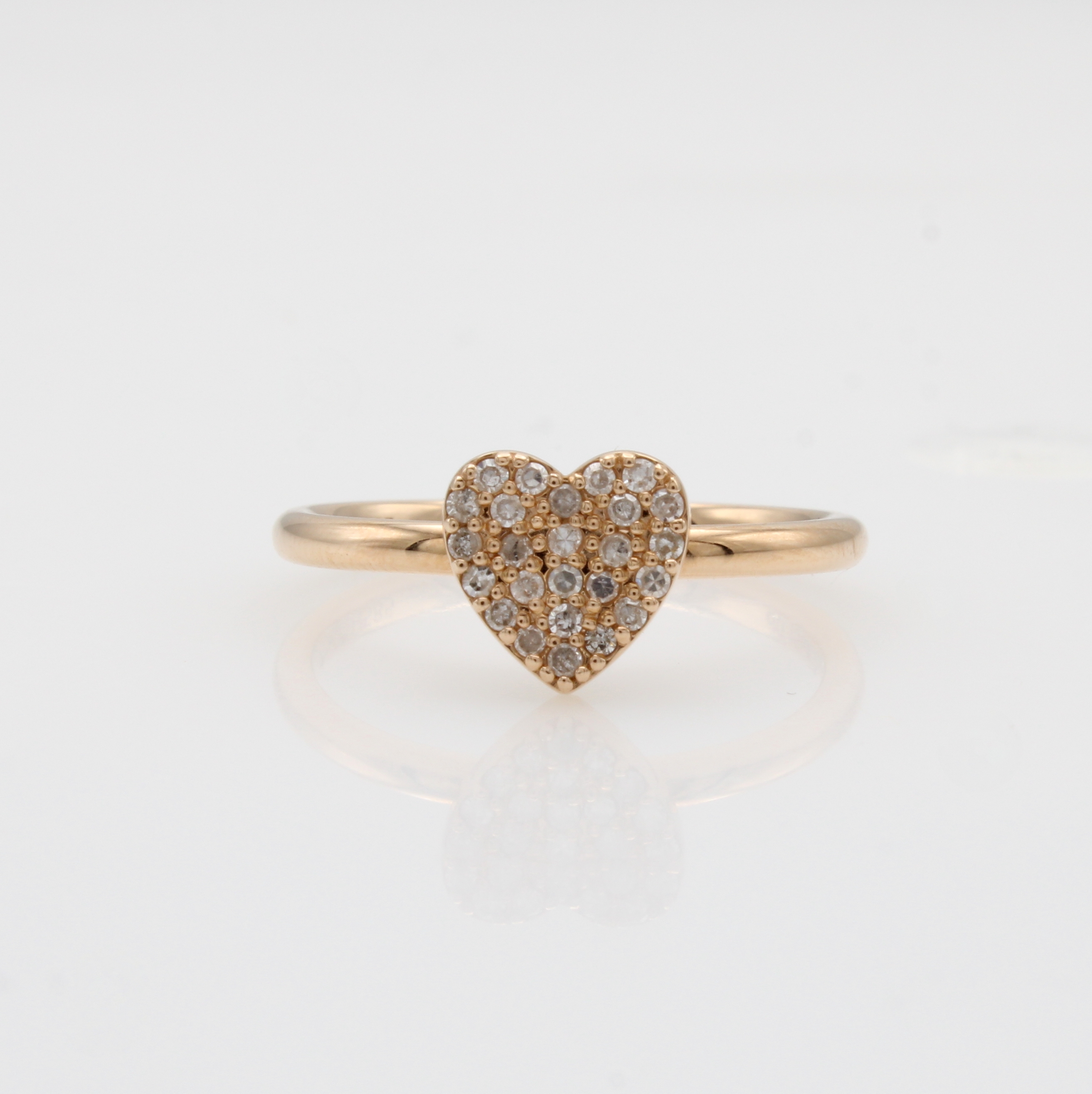 Image 27088554 - Herzring mit Brillanten, RoséG 585/000, 25 Brill. zus. ca. 0.15 ct Weiß/si-p, RW ca. ...