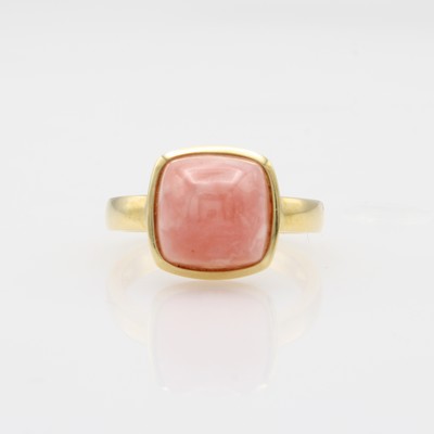 Image Ring mit Rhodochrosit, GG 585/000, Rhodo- chrositcabochon ca. 7.61 ct, RW ca. 55 ...