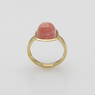 27088549a - Ring mit Rhodochrosit, GG 585/000, Rhodo- chrositcabochon ca. 7.61 ct, RW ca. 55 ...