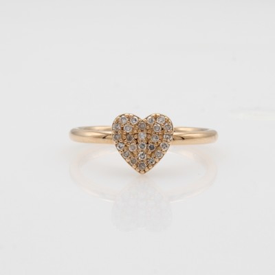 Image Herzring mit Brillanten, RoséG 585/000, 25 Brill. zus. ca. 0.15 ct Weiß/si-p, RW ca. ...