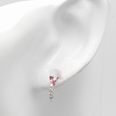 Image Paar Ohrstecker mit Brillanten und Turmalinen, WG 585/000, 16 Brill. zus. ca. 0.41 ct ...