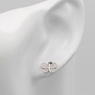 27088578a - Paar Ohrstecker ´Schmetterlinge´ mit Brillanten , WG 585/000, 60 Brill. zus. ca. 0.16 ct ...