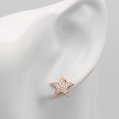 27088579a - Paar Ohrstecker ´Sterne´ mit Brillanten, RoséG 585/000, 32 Brill. zus. ca. 0.23 ct ...