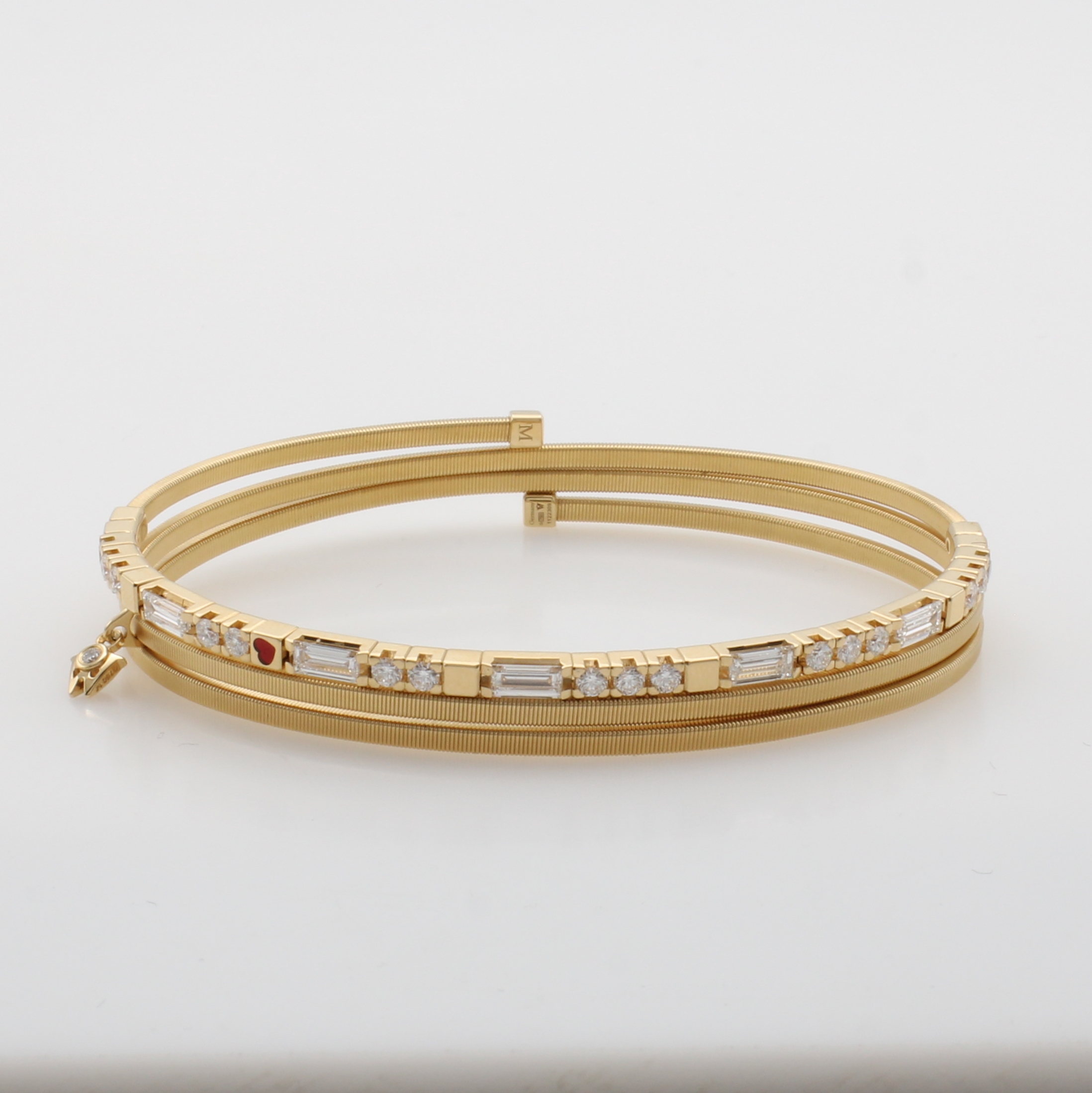 Image 27088638 - Wellendorff Armreif ´Baguette-Zauber´ mit Diamanten und Brillanten, GG 750/000, 23 ...