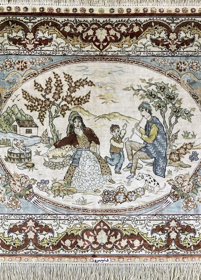 27088637c - Hereke fein, China, Ende 20.Jhd., reine Naturseide, ca. 93 x 62 cm, ca. 1,0 Mio. Kn/qm, ...