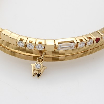 27088638a - Wellendorff Armreif ´Baguette-Zauber´ mit Diamanten und Brillanten, GG 750/000, 23 ...