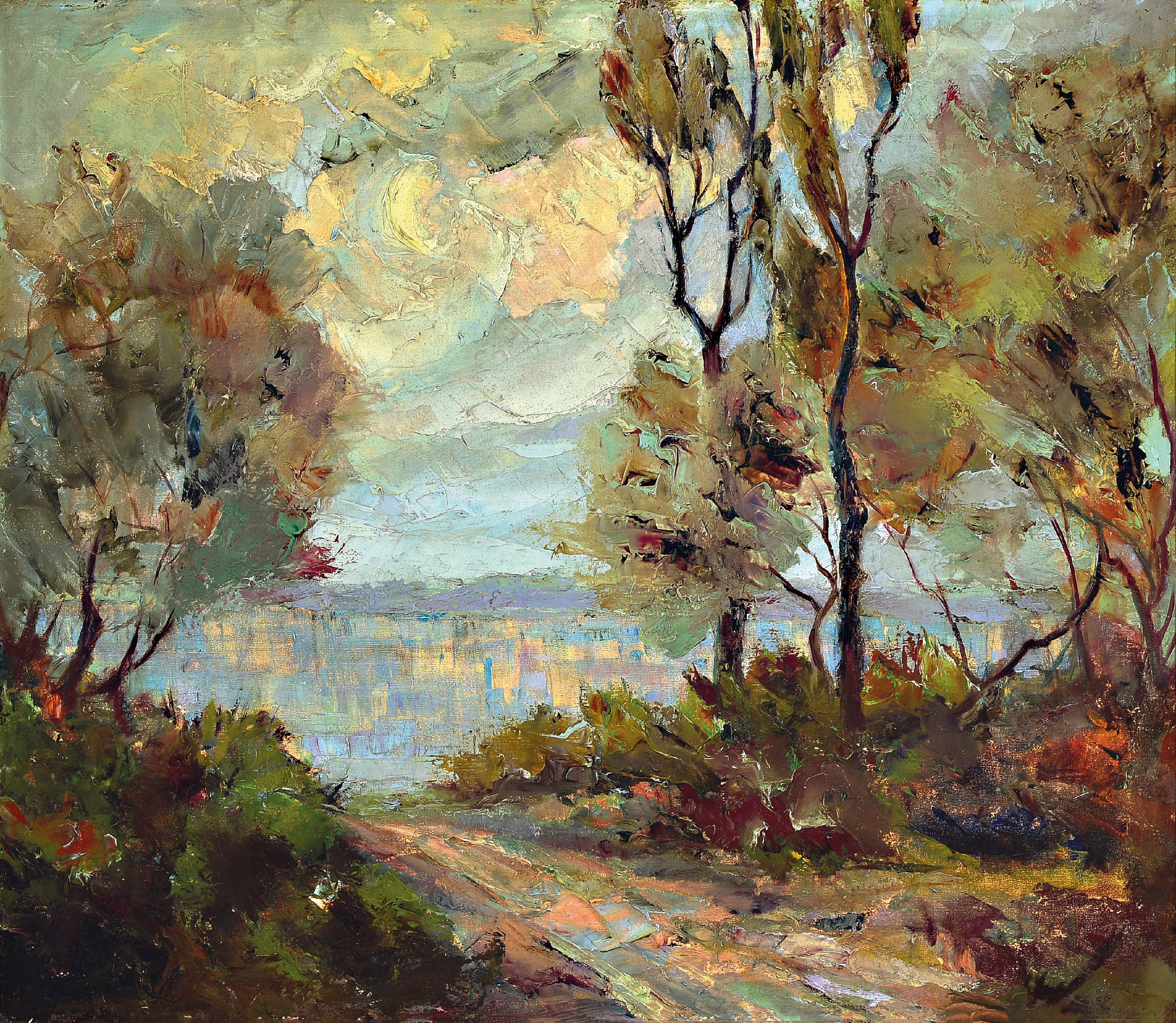 Image 27088772 - Karl Philipp Spitzer, 1887-1959 Speyer, Im Rheinwald, rückseitig so betitelt, Öl/ Lwd, ...
