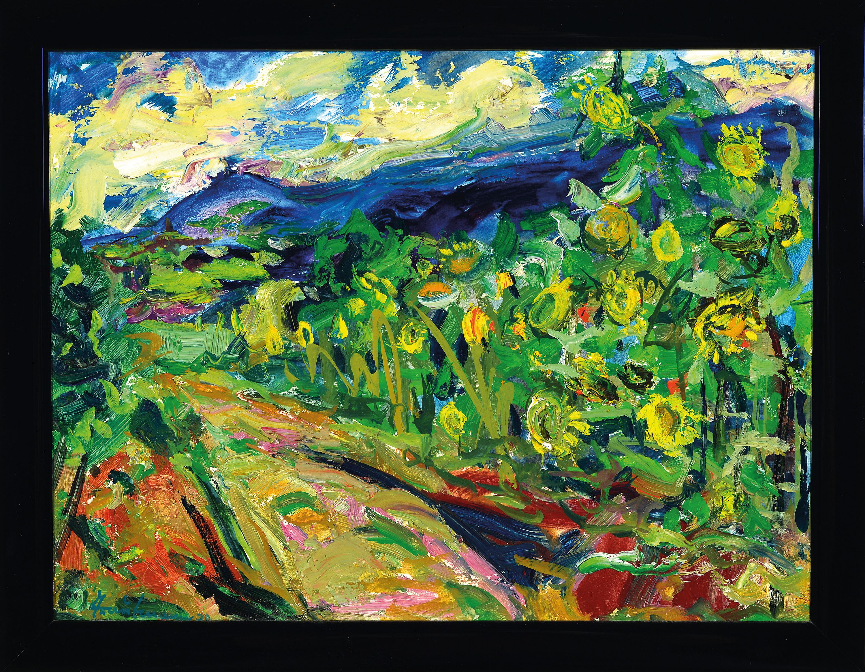 Image 27088778 - Werner Trautmann, 1913 Obermoschel-2007 Neustadt a.d.Weinstr., Sonnenblumen am Wegrand, ...