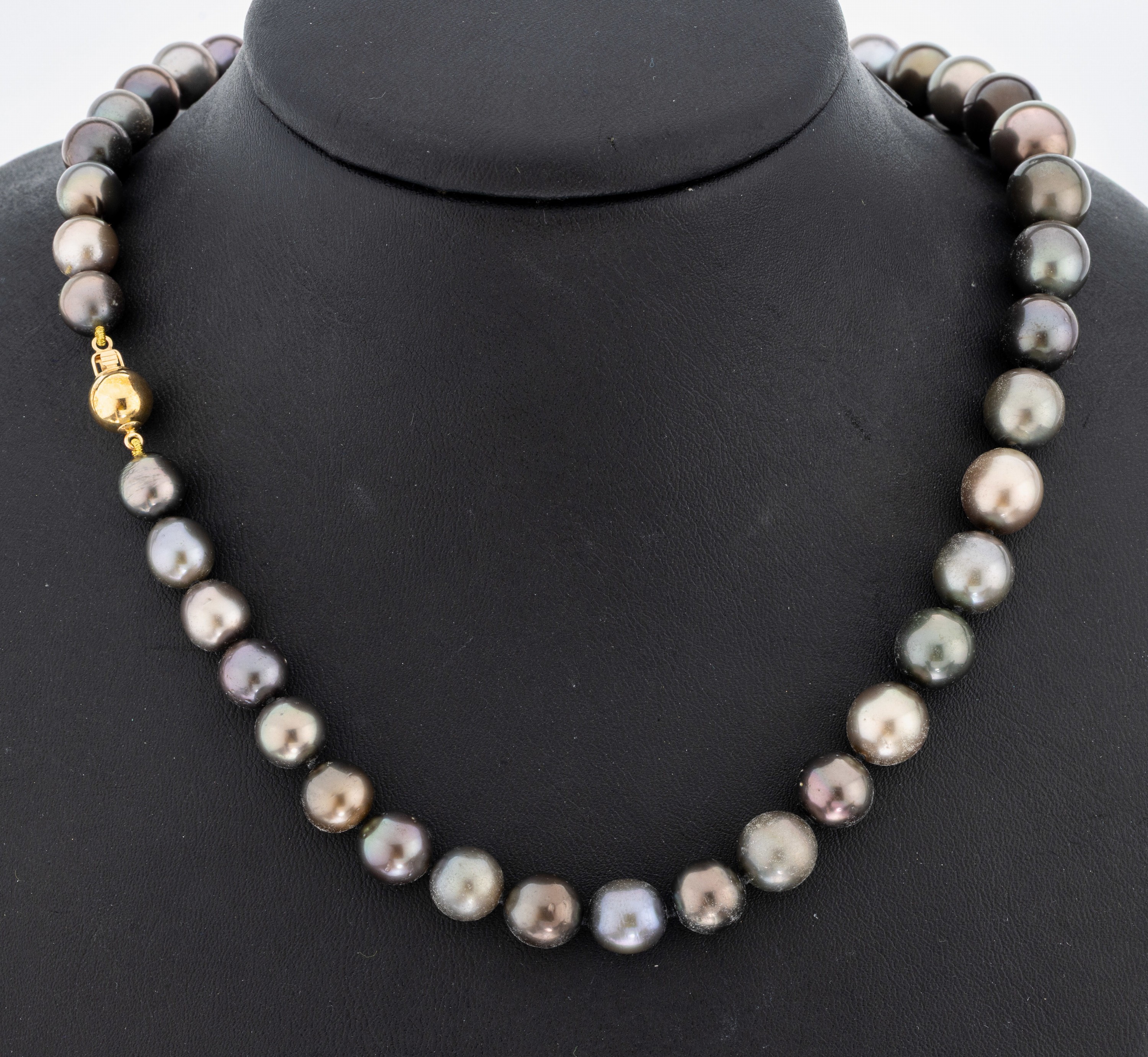 Image 27088792 - Perl-Collier mit 14 kt Gold Schließe, GG 585/000, 43 multicolor Tahitizuchtperlen, D. ...