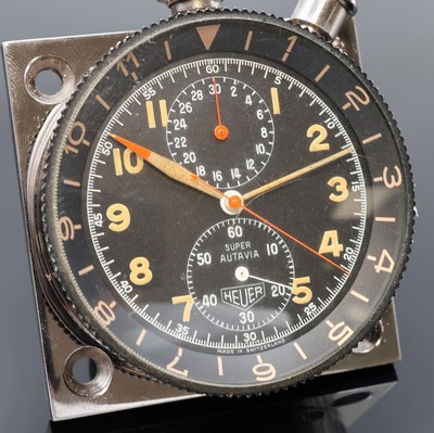 27088766a - ED HEUER & Co Super-Autavia Rally-Einbauuhr mit Chronograph, Schweiz um 1965, verchr. ...