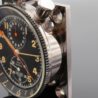 27088766d - ED HEUER & Co Super-Autavia Rally-Einbauuhr mit Chronograph, Schweiz um 1965, verchr. ...