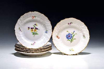 Image 6 Dessertteller, Meissen, Knaufschwerter, 2. Wahl, Porzellan, Neubrandenstein, ...