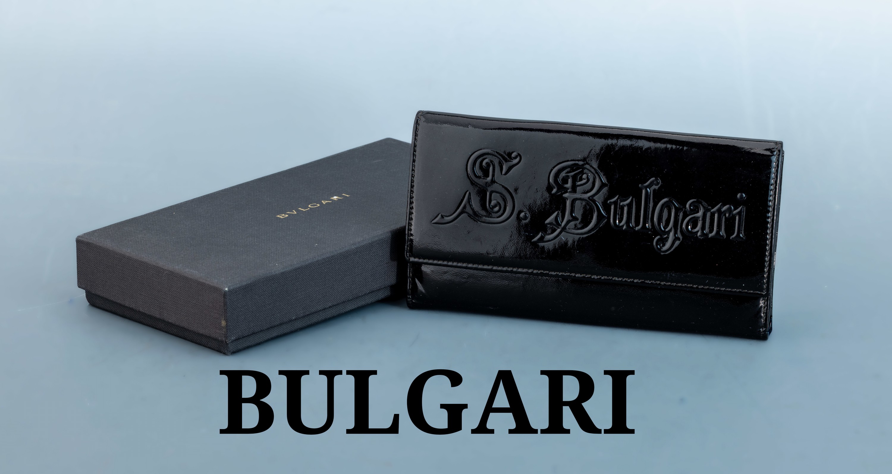 Image 27090979 - BULGARI purse , series: S. Bulgari, black patent leather, inside black smooth leather, ...