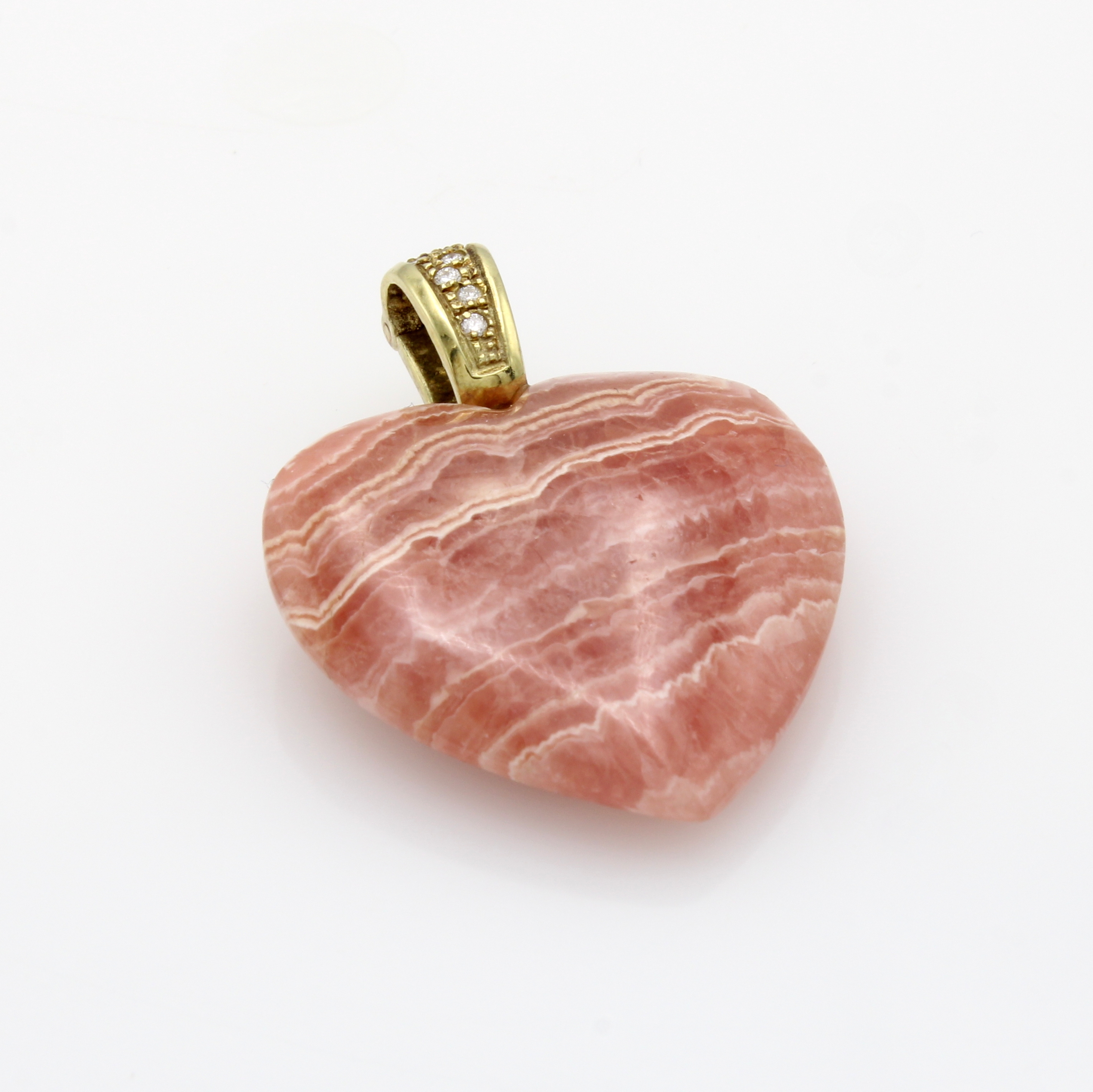Image 27090999 - Clipanhänger mit Rhodochrosit und Brillanten, GG herzförm. Rhodochrosit, Brill. zus. ...