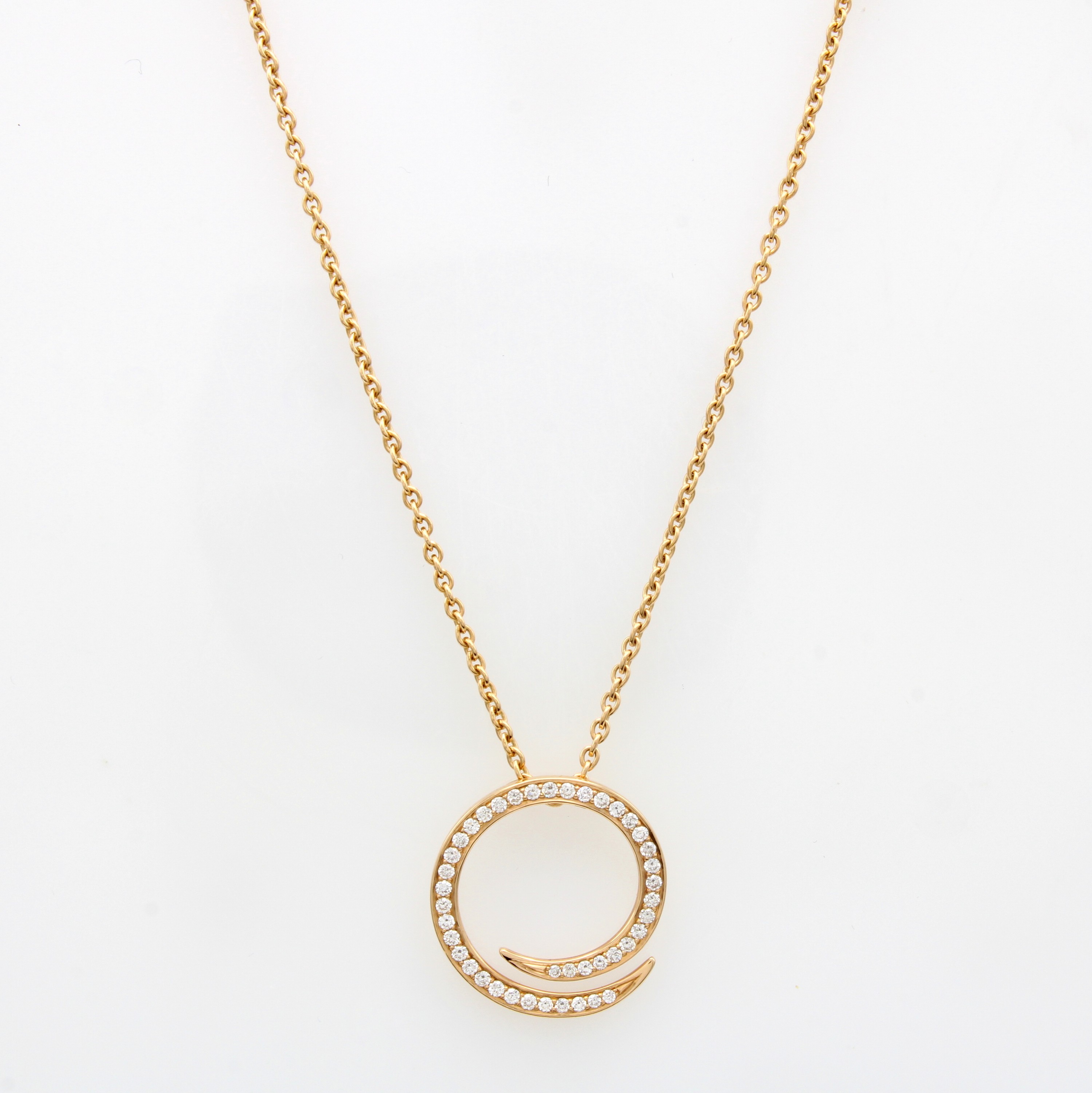 Image 27091055 - Collier mit Brillanten, RG 750/000, runder Anhänger bes. m. Brill. zus. ca. 0.34 ct ...