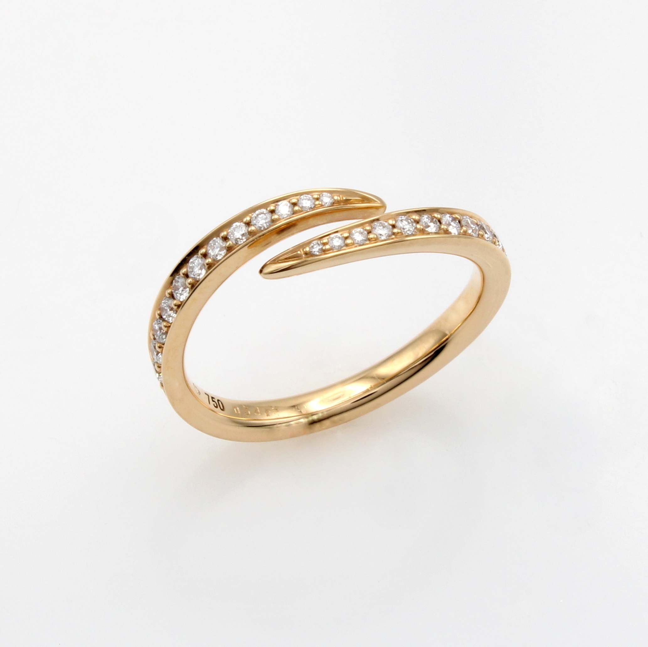 Image 27091057 - Ring mit Brillanten, RG 750/000, offen u. versetzt gearb., Brill. zus. ca. 0.34 ct ...