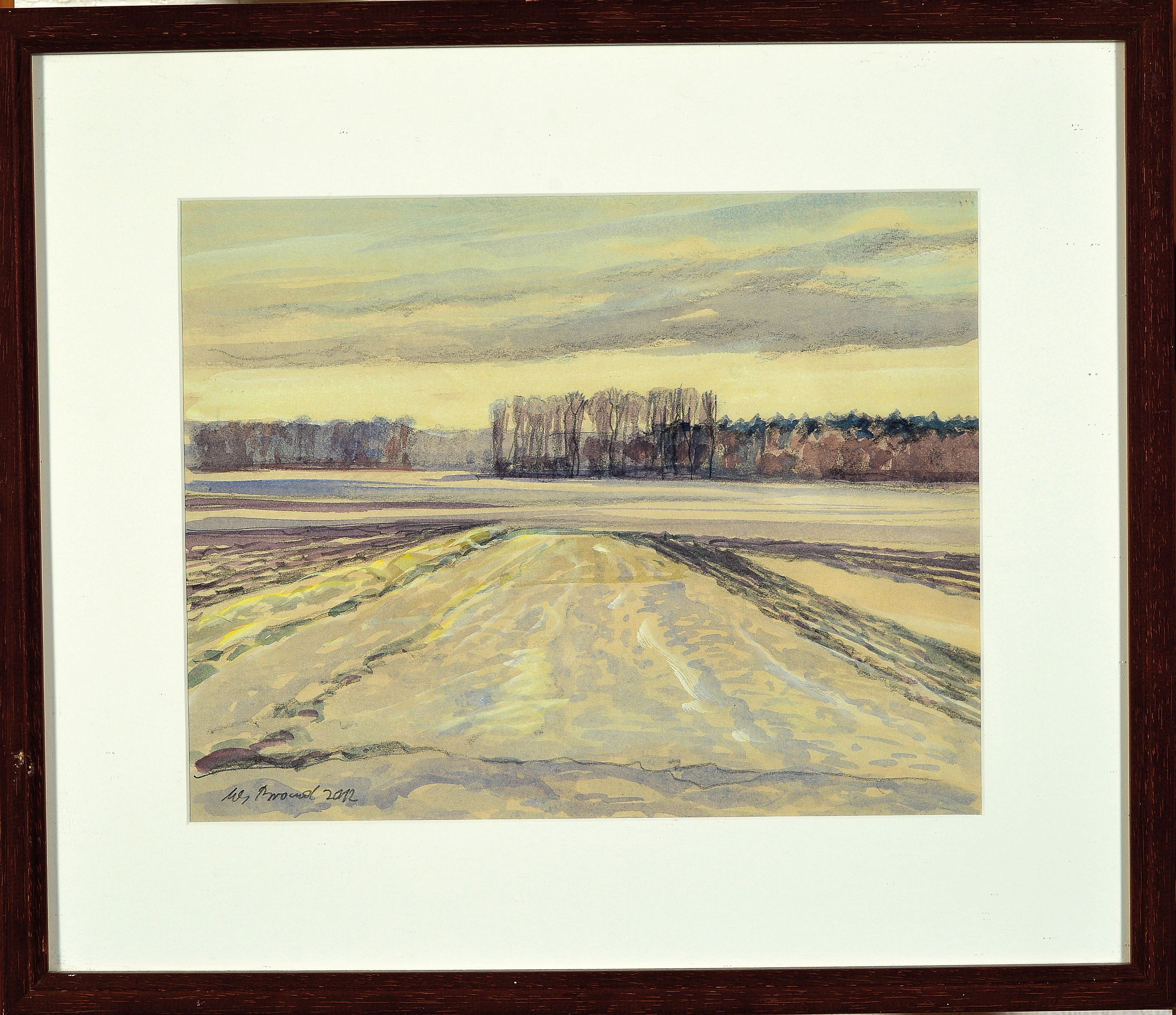 Image 27091120 - Werner Brand, 1933 Löbau-2021 Hochstadt/Pfalz, Winterliche Agrarlandschaft, im ...