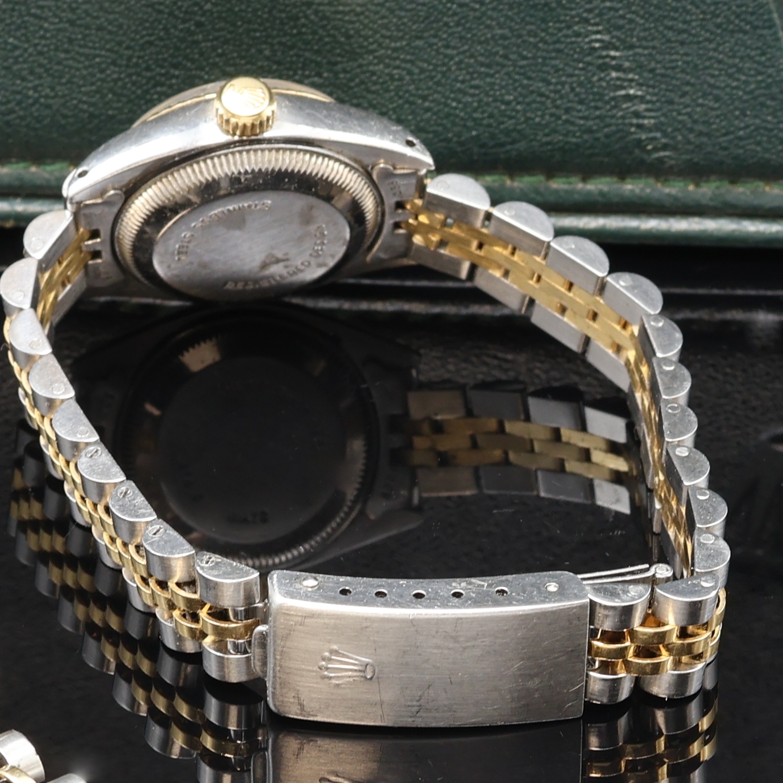 Detail b: ROLEX Datejust Damenarmbanduhr Referenz 6917, Schweiz um 1979, Automatik, Edelstahl/Gold komb. inkl. Jubileeband m. Faltschl., verschr. Boden u. ...