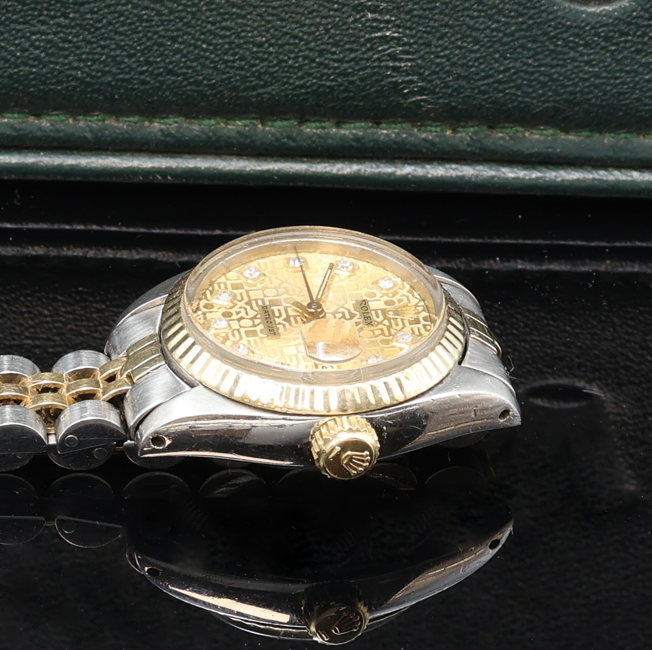 Detail c: ROLEX Datejust Damenarmbanduhr Referenz 6917, Schweiz um 1979, Automatik, Edelstahl/Gold komb. inkl. Jubileeband m. Faltschl., verschr. Boden u. ...