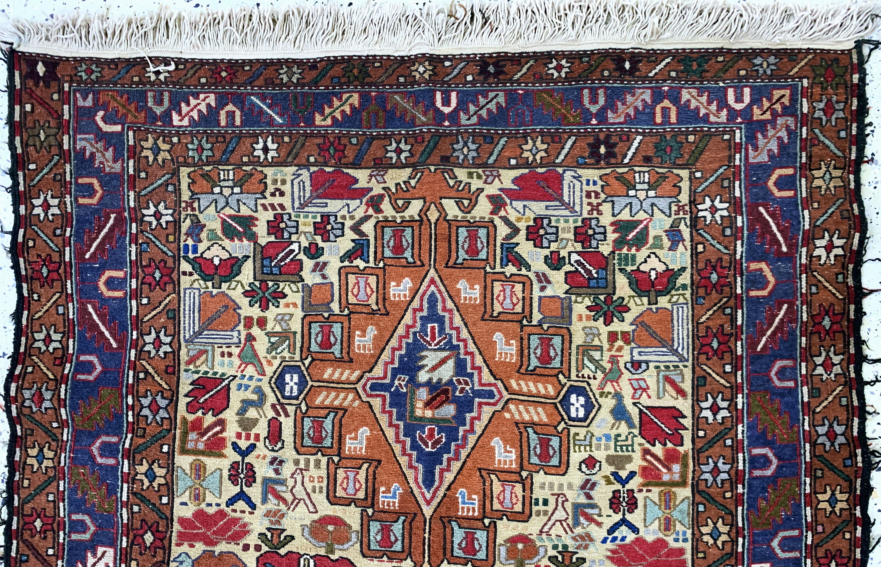 Detail a: Sumakh, Azerbaijan, Ende 20.Jhd, Wolle auf Baumwolle, ca. 195 x 120 cm, EHZ: 2