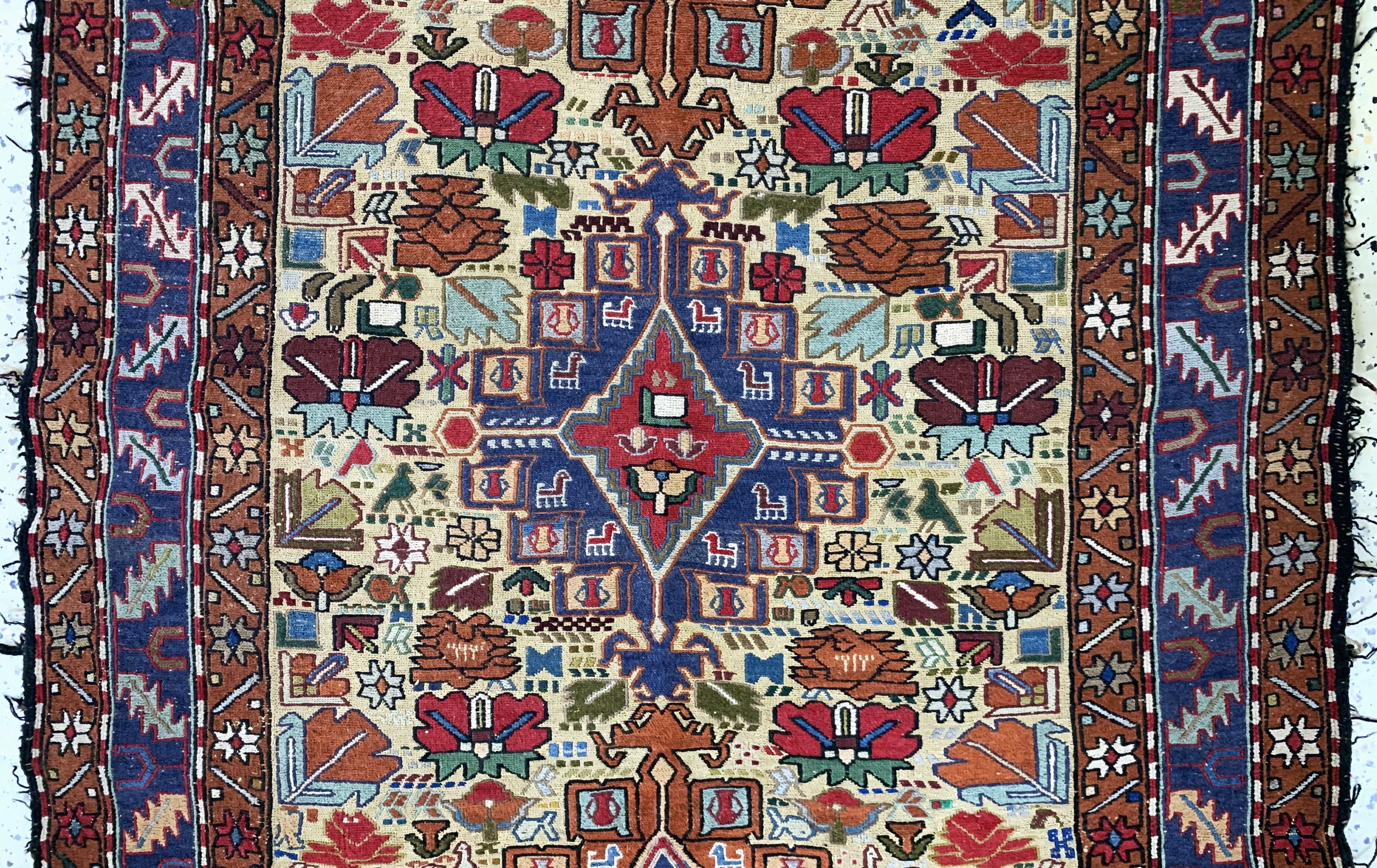 Detail b: Sumakh, Azerbaijan, Ende 20.Jhd, Wolle auf Baumwolle, ca. 195 x 120 cm, EHZ: 2