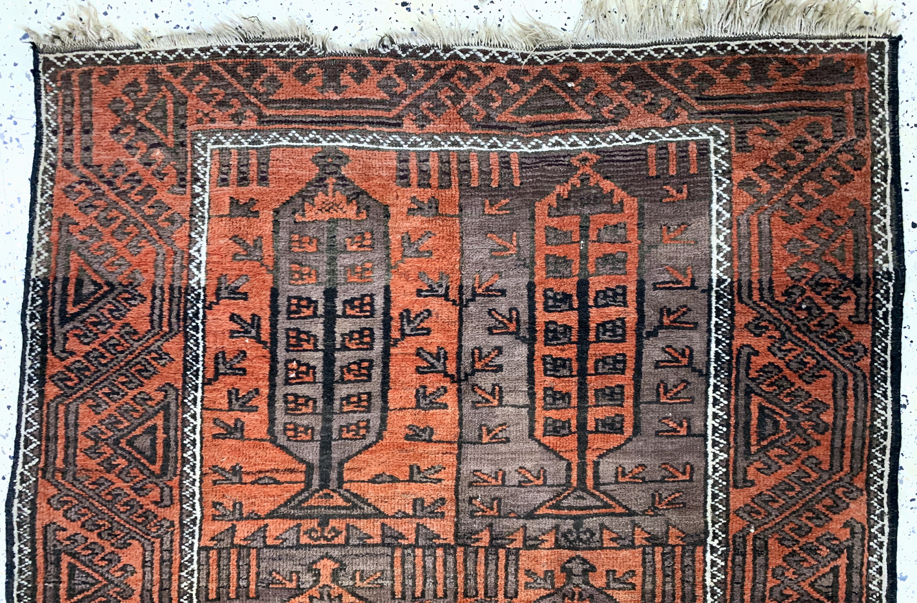 Detail a: Belutsch antik, Persien, 19.Jhd, Wolle auf Wolle, ca. 195 x 120 cm, EHZ: 3-4