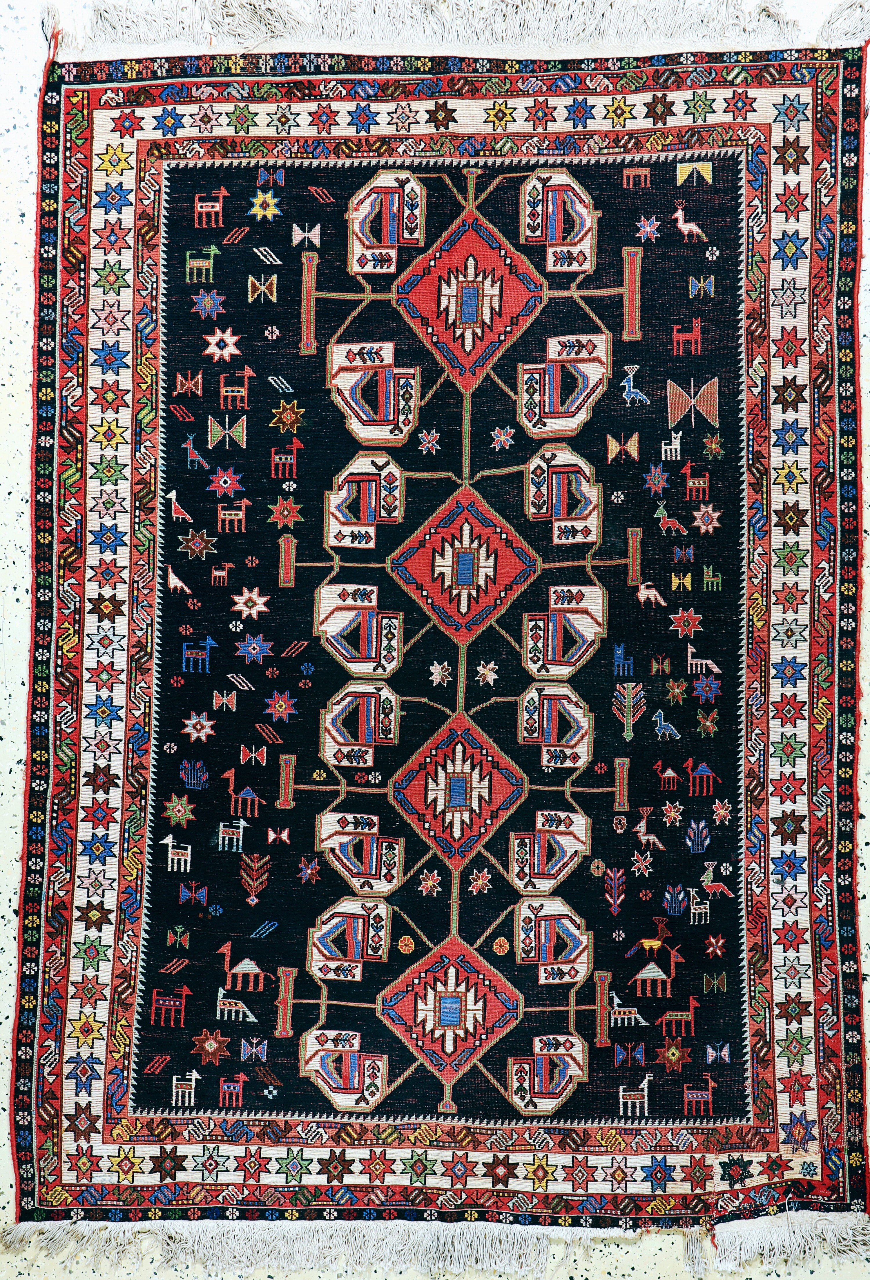 Image 27091444 - Sumakh alt, Azerbaijan, Mitte 20.Jhd, Wolleauf Baumwolle, ca. 195 x 143 cm, EHZ: ...